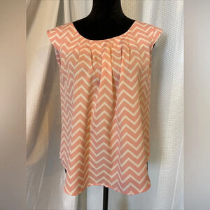 Candies Pink & White Chevron Print Tank Top Size XL.